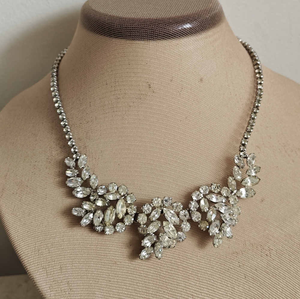 Elegant Sherman Clear Crystals Necklace